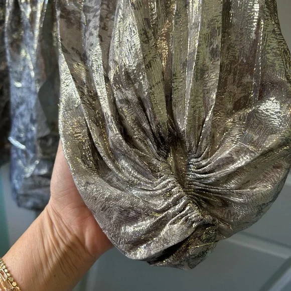 Ramy Brook / Metallic Miami Long Sleeve Dress (Size Small - Missing Belt) - Picture 6 of 12